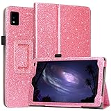 JKhandy Case for Moxee Tablet 2 8 Inch 2022 Release (Model: MT-T8B22), Folio PU Leather Stand Cover with Pencil Holder, Glitter Pink