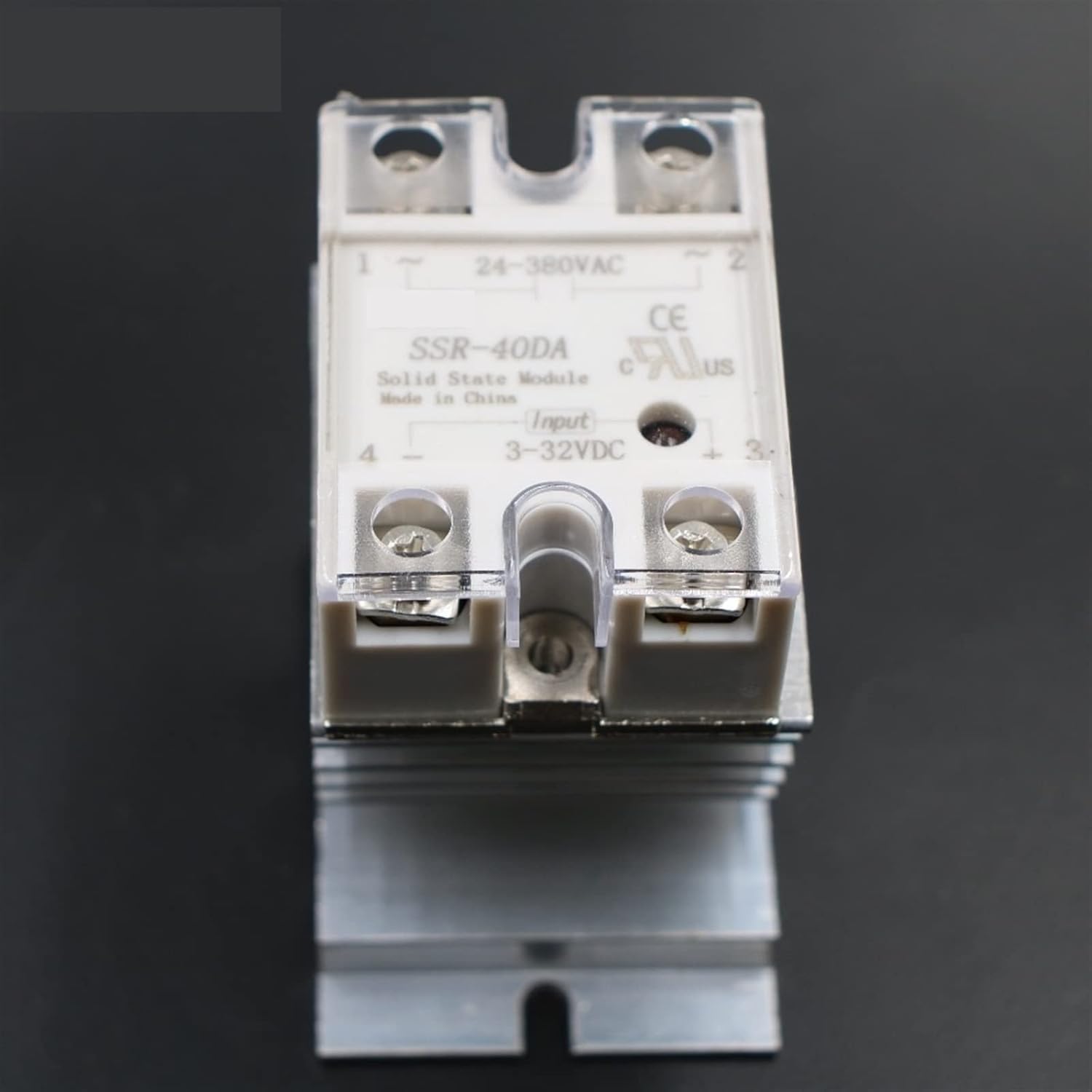 SSR-40DA Solid State Relay Moudle SSR-40 DA 40A with Plastic Cover+1 Pc Aluminum Heat Sink Dissipation Radiator Combination 1Pcs