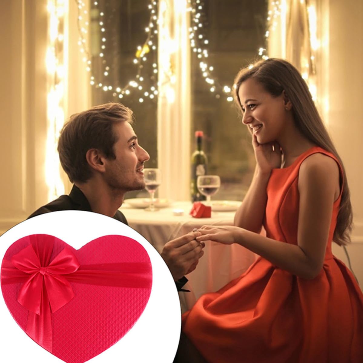 Healeved Geschenkboxen Aufbewahrungsboxen Rote Herzförmige aus Papier 2 Stück Kleine und Mittlere mit Deckel Hochzeitsboxen für Valentinstag und Feierlichkeiten