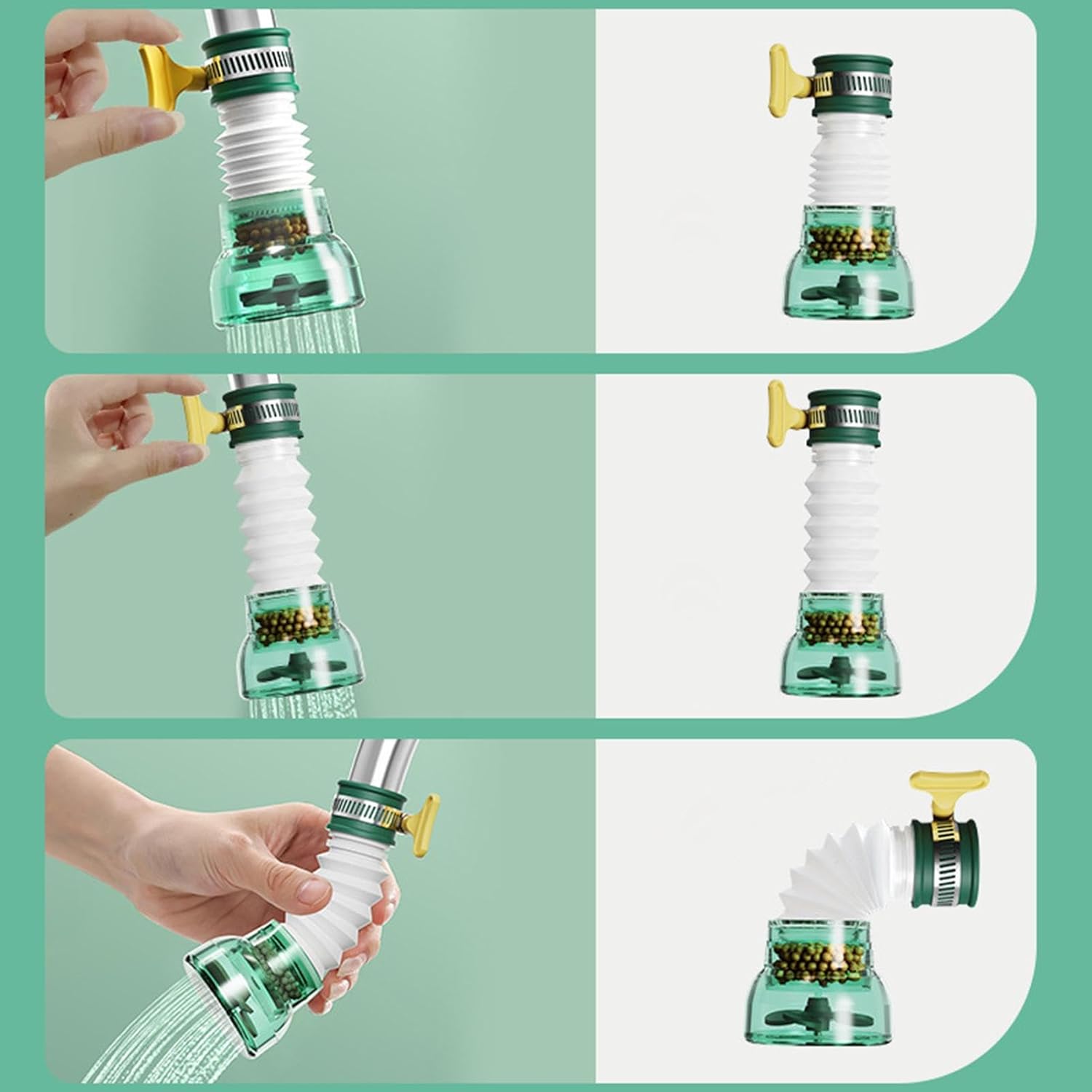 Faucet Water Filter - 360 Degree Rotating Purifier Kitchen Faucet Filter - Replaceable Water Purifier for Kitchen