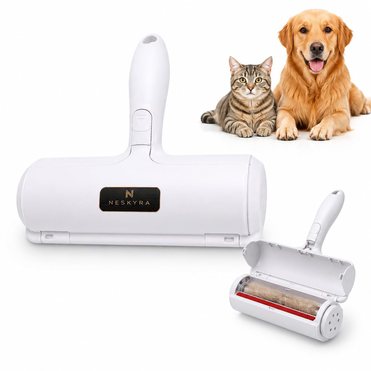 NESKYRA Pet Hair Remover Roller, Reusable Lint Roller for Pet Hair, Couch, Furniture & Clothes