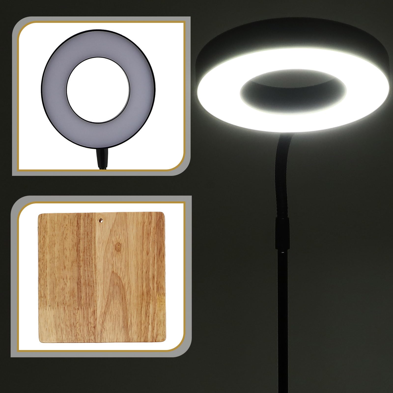 Toyvian Lampe pour Plantes Aquatiques en Bois et Alliage D'aluminium, Éclairage LED pour Aquarium, Effet Lumineux, Facile à Déplacer, pour Aquarium D'intérieur