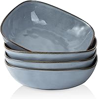 Vista 15 de famiware Juego de 4 Tazones Grandes para Pasta, Tazones Ocean Square de 8", Tazón Grande para Servir Pasta, Tazones Grandes para Cena, Juego