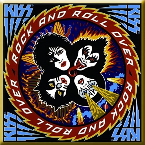 Imán Decorativo Rock Kiss Rock & Roll Over Negro y Blanco miniatura 1