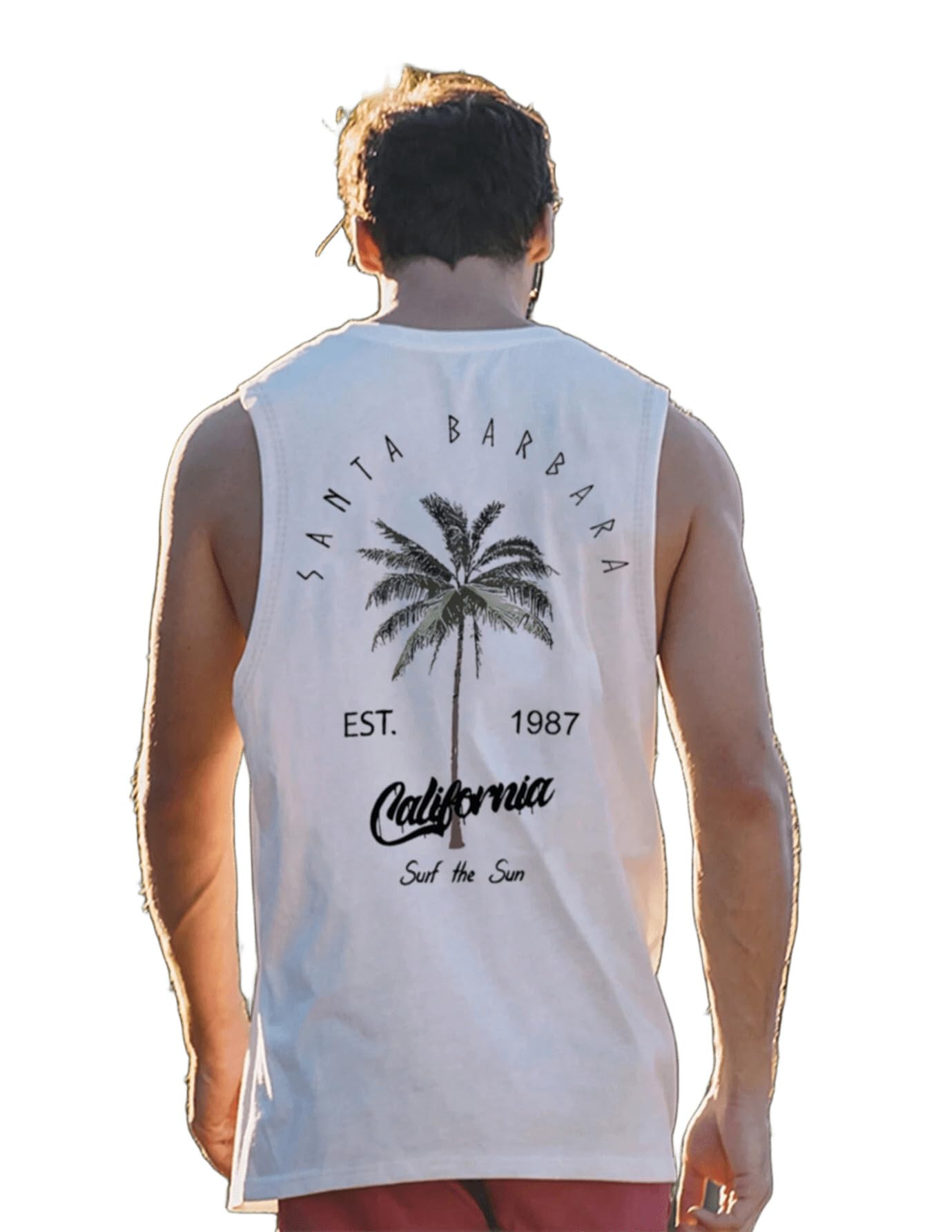 Men's Sleeveless Tank Top with surf The Sun Mens Text Printed-image-19