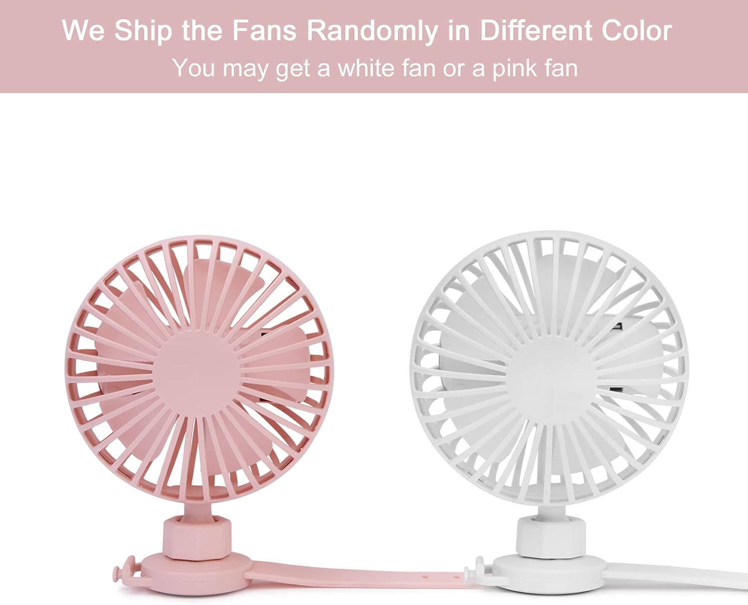 Baby Fan for Stroller and Car Seat, Stroller Fans with Adjustable Strap for Baby, 360 Degree Rotatable, USB or Battery Powered. White or Pink : Baby