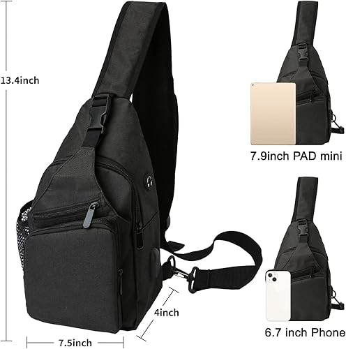 Miniatura 2 de Bolso bandolera  Mochila de hombro, bolsas de pecho, mochila cruzada para mujeres y hombres con puerto de carga USB