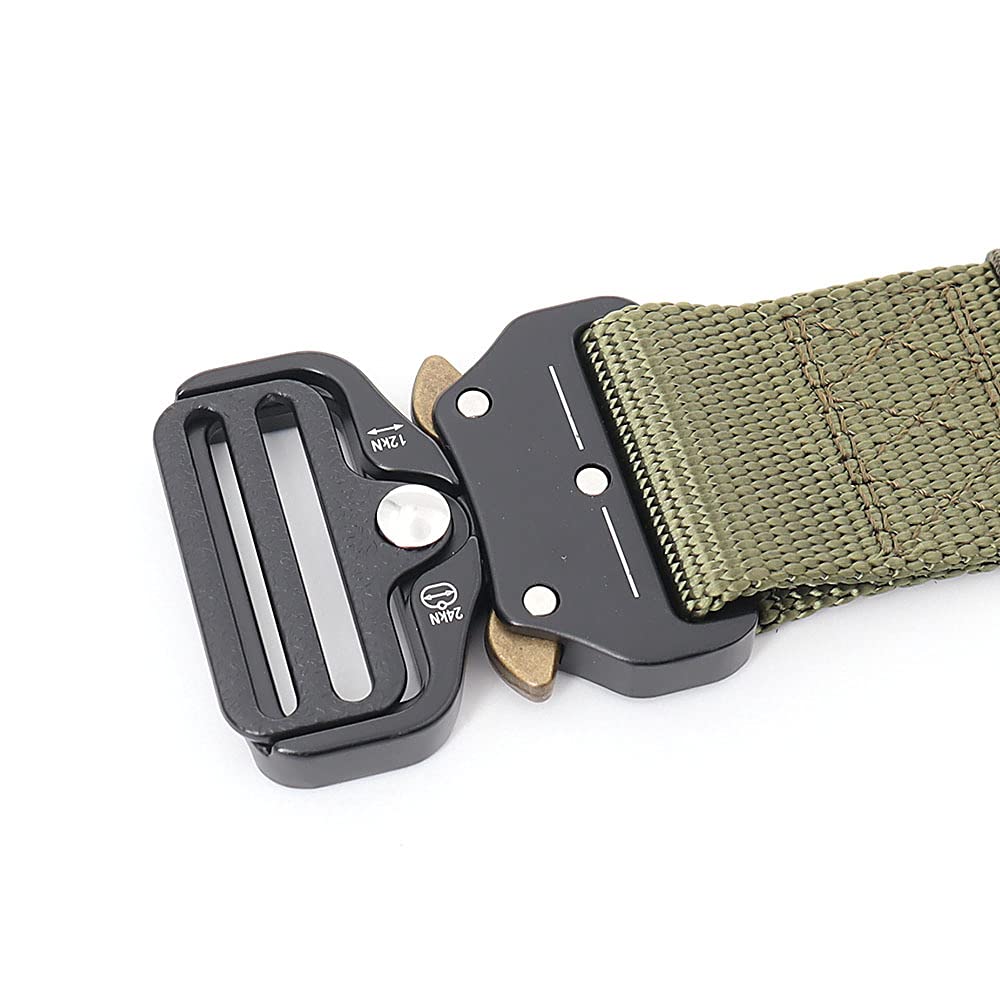 Cinturones para hombres Cinturón trenzado, cinturón táctico for hombres, cinturón militar de nailon resistente con hebilla de metal de liberación rápida for entrenamiento de caza y correr, paquete de