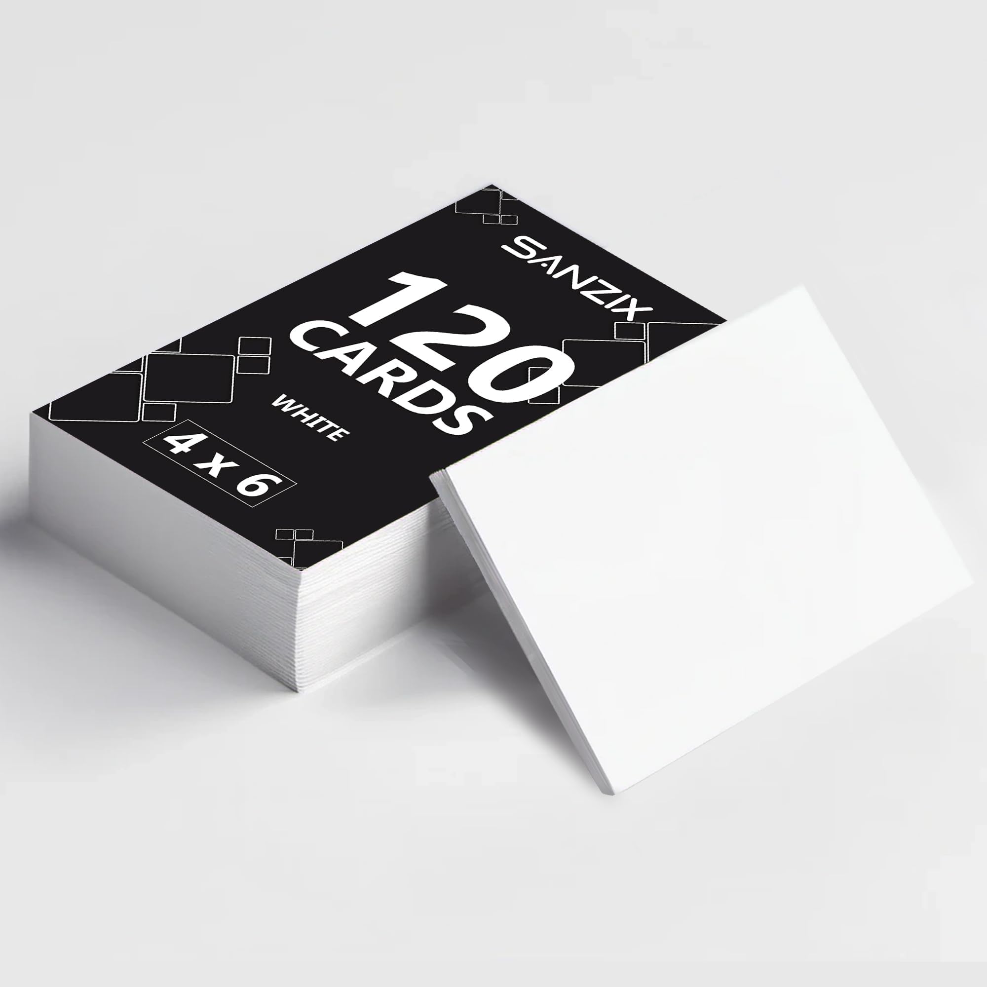 SANZIX 120 Pack 4" x 6" White Cardstock Paper - 80 Lbs/220 GSM Heavyweight Printable 4x6 Cardstock | Blank Postcards for Mailing | Perfect Blank White