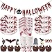 Halloweenowa zastawa stołowa | Zastawa stołowa z motywem horroru, na 12 gości - Horror Theme Halloween Banner Papierowe Talerze Kubki Serwetki I Baner Na Halloween Home Party Decor Ecoticfate