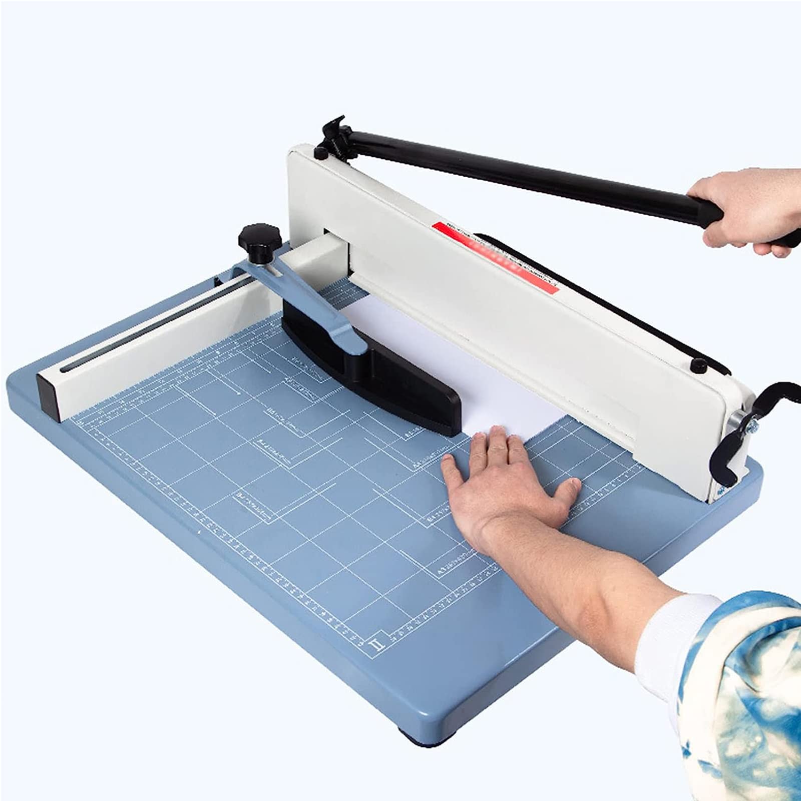 Guillotine Papierschneider, robust, A4-Trimmer mit Sicherheitsschutz, klare Schneidführung, Metallbasis, 0,5–45 mm dick, für Büro, Schule, Fabrik