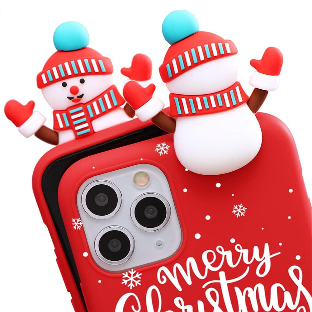 Pnakqil Natale Cellulare Custodia Per iPhone XS Max 6.5, 3D Cartoon Christmas Deer Ski Red protettiva in silicone cover antiurto in TPU Case Compatibile con iPhone XS Max