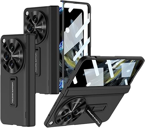 Miimall Funda abierta para Oneplus con protector de pantalla, soporte ajustable incorporado y protección magnética de bisagra, funda protectora todo