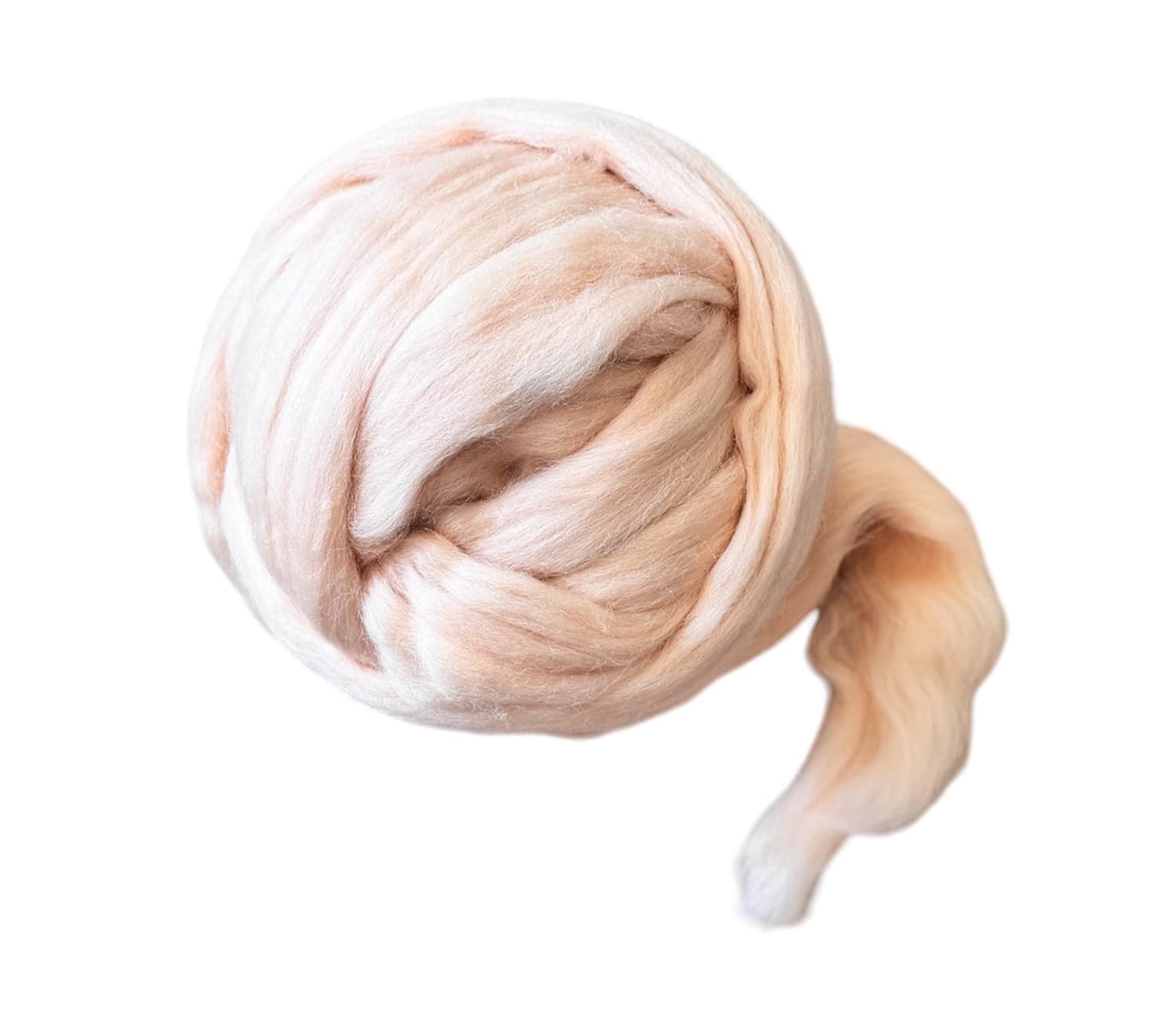 Kondoos Colored Natural Wool roving, 8 OZ. Best Wool for Needle Felting Wet Felting, handcrafts and Spinning. (Nude Pink, 8 oz) - Image 3