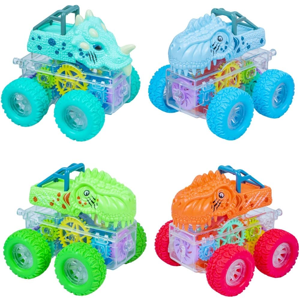 Jack Royal Friction Dinosaur Gear Monster Dino Car Toy with Flashing Lights, Best Gift for Boys and Girls Above 3 Years Old (2 PC Set) (B0C18Q13RM) Amazon Price History, Amazon Price Tracker