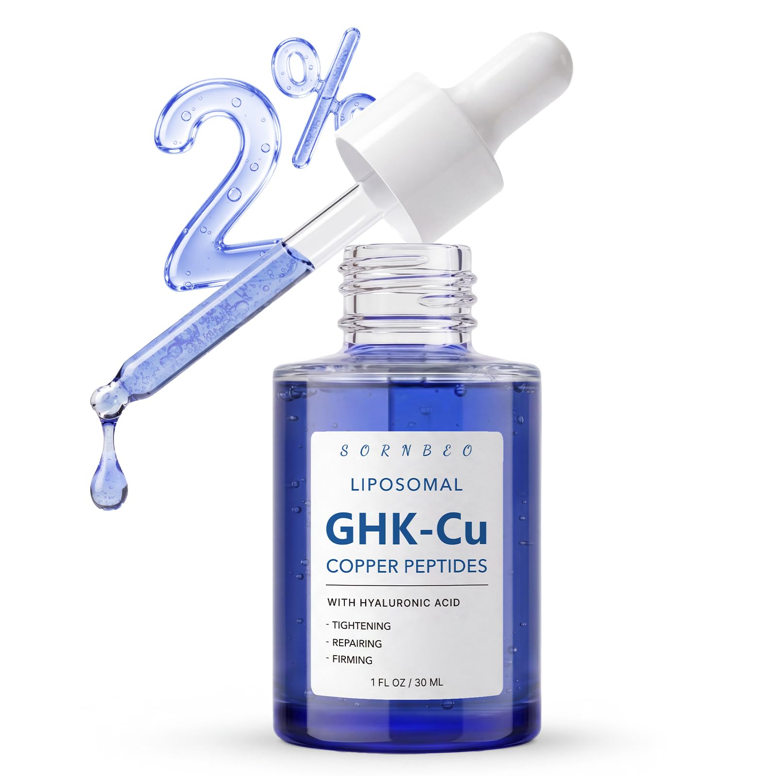 Copper Peptides Serum for Face with Liposomal 2% GHK-Cu, Hyaluronic Acid | Multi Peptides Serum with PDRN | Advanced Korean Anti-Aging Serum | Glow Serum for Fine Lines, Firming, Elasticity- 1 Fl Oz