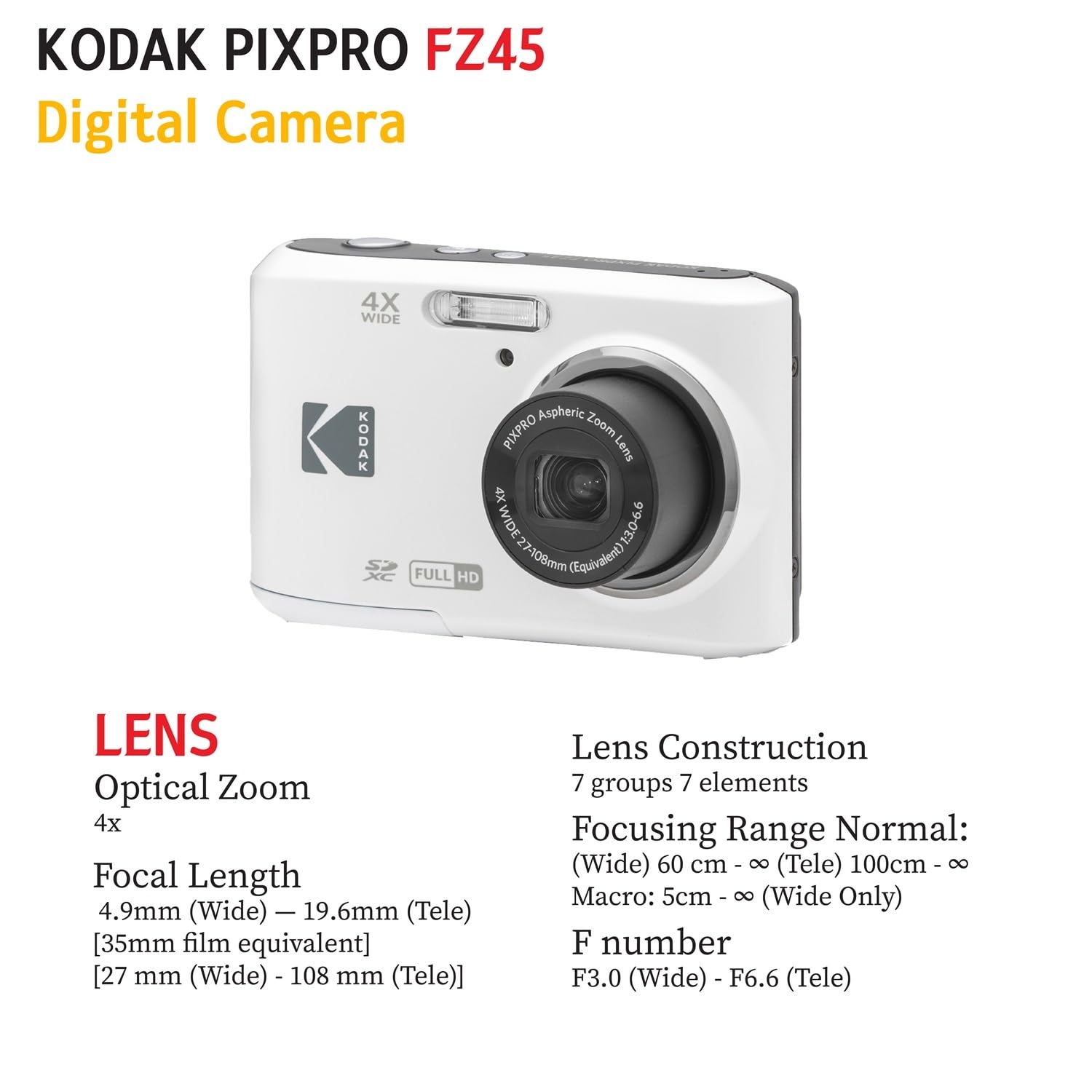 デジタルカメラ KODAK PIXPRO FZ45 Amazon.co.jp: Kodak PIXPRO FZ45 デジタルカメラ(ブラック) 32GB