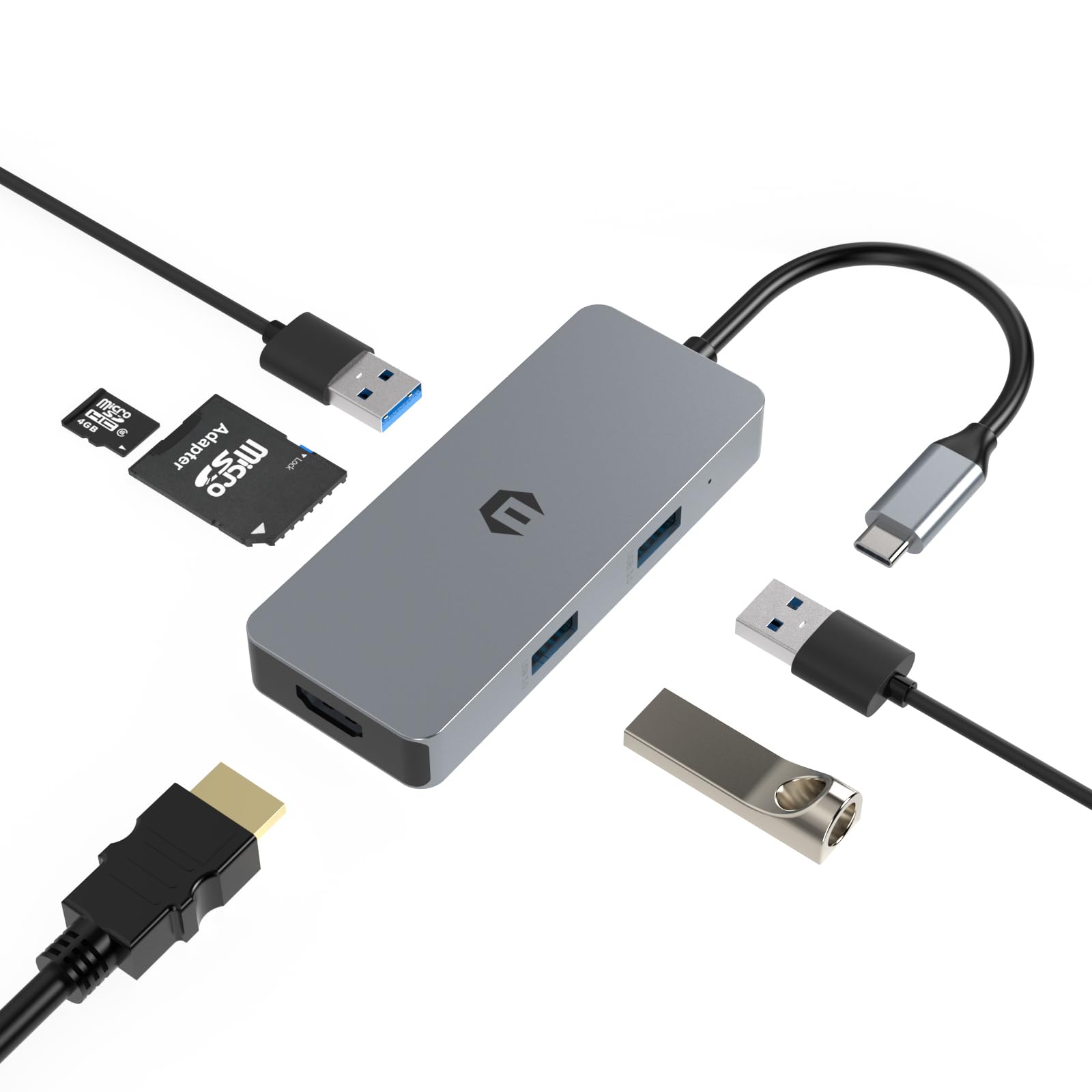 Tiergrade USB C Hub Multiport Adapter, 6-in-1 USB C Hub with 4K HDMI Output, 3. 0 USB-A Ports, SD Micro SD Card Reader, Type C Power Delivery, for