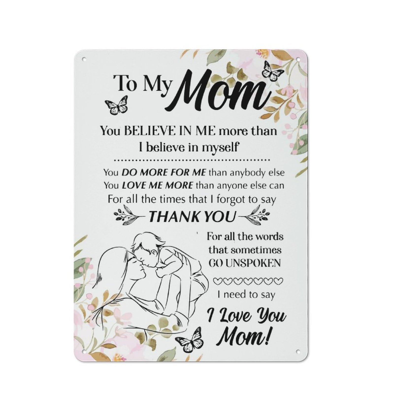 Junmoney Style-21 Vintage Tin Sign 40X30cm With To My Mom Gift For Bar Or Restaurant, Suited To Bar Decor Enthusiasts
