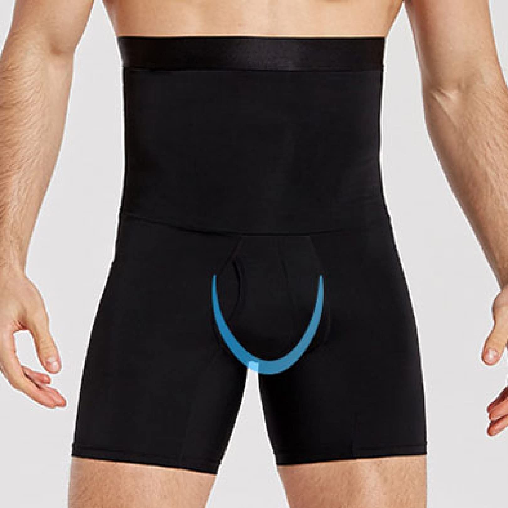 męskie spodenki wyszczuplają brzuch - body shaper bokserki z wysokim stanem - elastyczna bielizna wyszczuplająca uda do treningu
