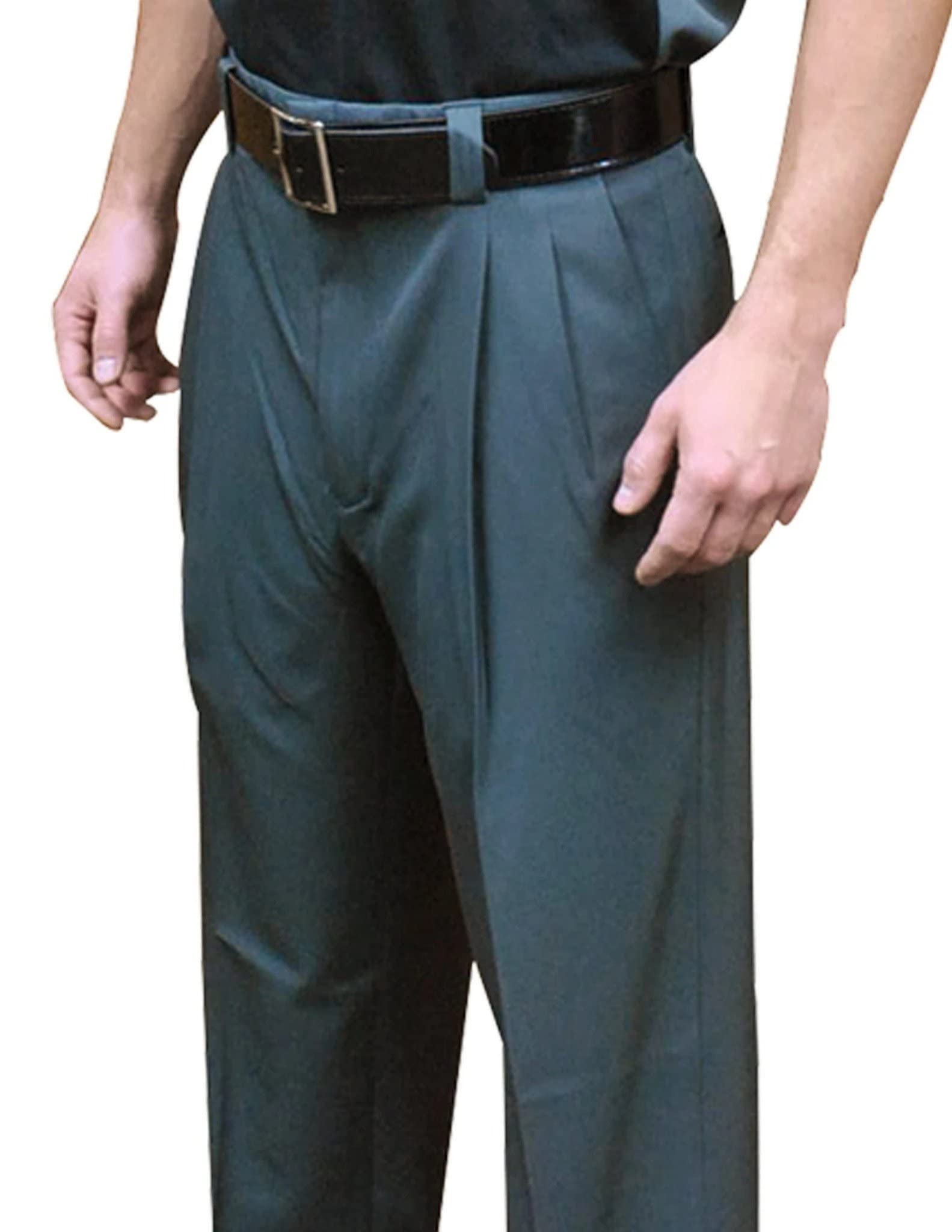 Smitty | BBS-392 | Professional Style 4-Way Stretch Umpire Plate Pants | Poly Spandex Fabric Pleated Non-Expander Waist | Baseball Softball | Elite Umpire's Choice! (Charcoal, 38)