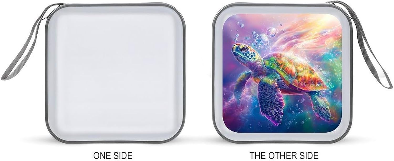 Colorful Sea Turtle CD Case for Car, 40 Capacity DVD Case Wallet Holder Organizer Disc Storage Binder image 4