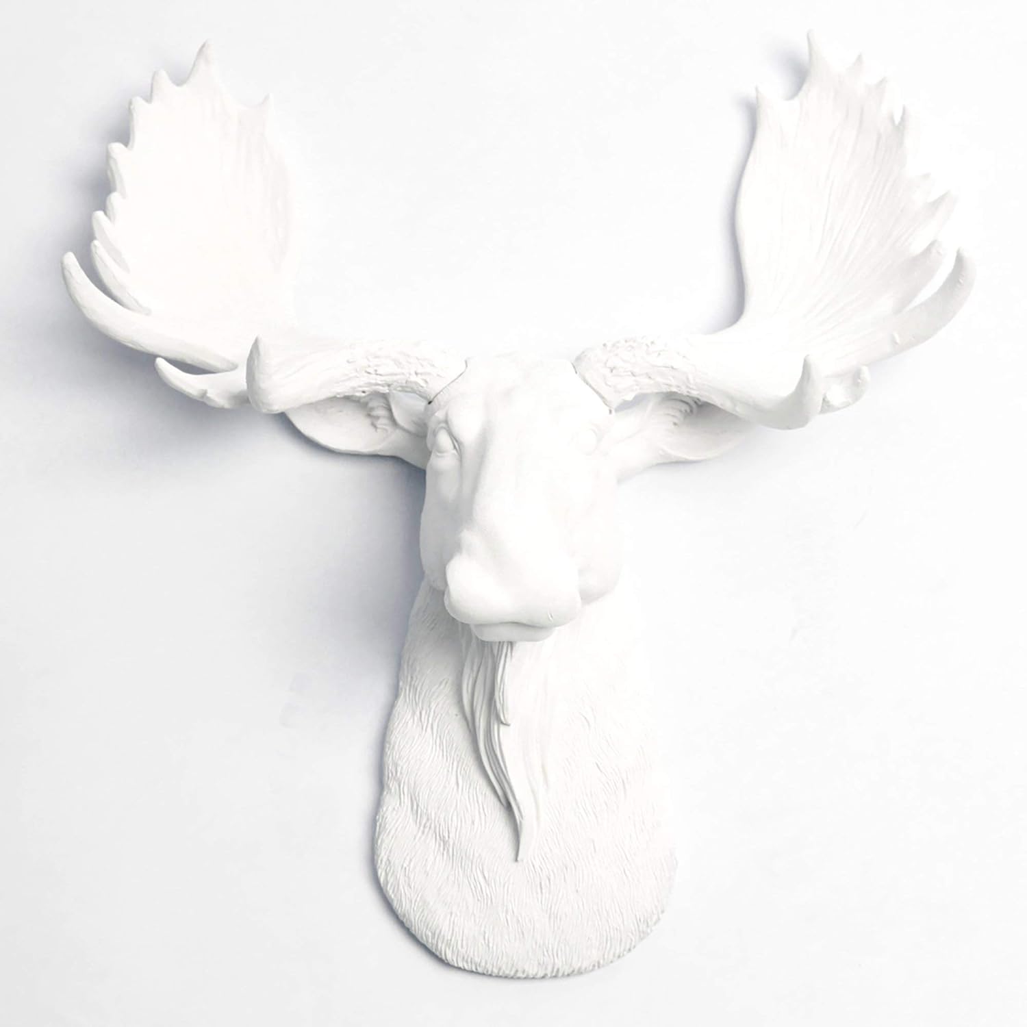 Amazon Com Contemporary Moose Decor The Mini Edmonton White Modern Rustic Moose Head Antlers Trendy Animal Art Nursery Home Decor Home Kitchen