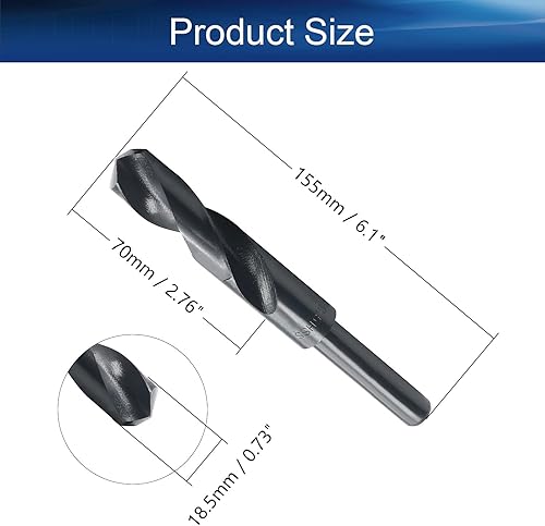 Miniatura 9 de Auniwaig Broca de vástago reducido de 0.55 pulgadas, acero de alta velocidad de óxido negro de nitruración de 0.55 pulgadas, para placa de aluminio,