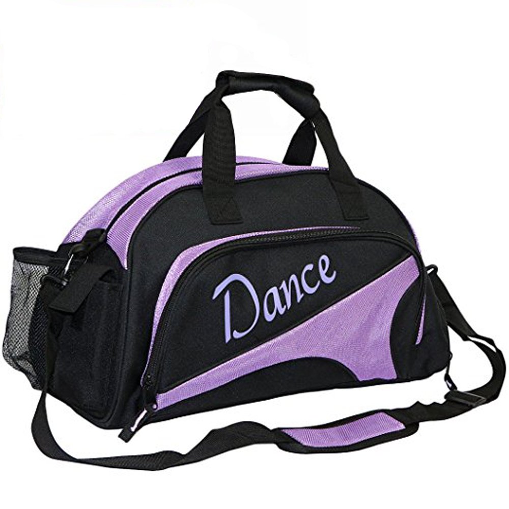 Women's Nylon Dance Sport Duffel Girl's Gym Bag(Purple) Medium