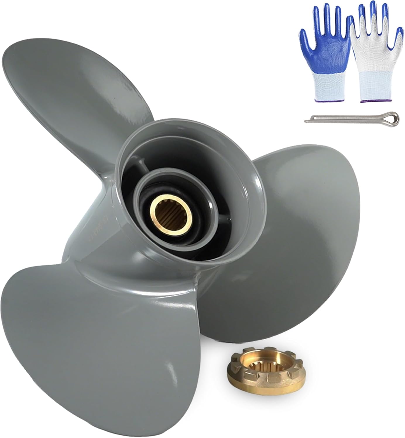 OEM Upgrade Aluminum Outboard Boat Propeller for Honda Engines 13 3/4×15,60HP 75HP 90HP 115HP 130HP,15 Spline Tooth,RH