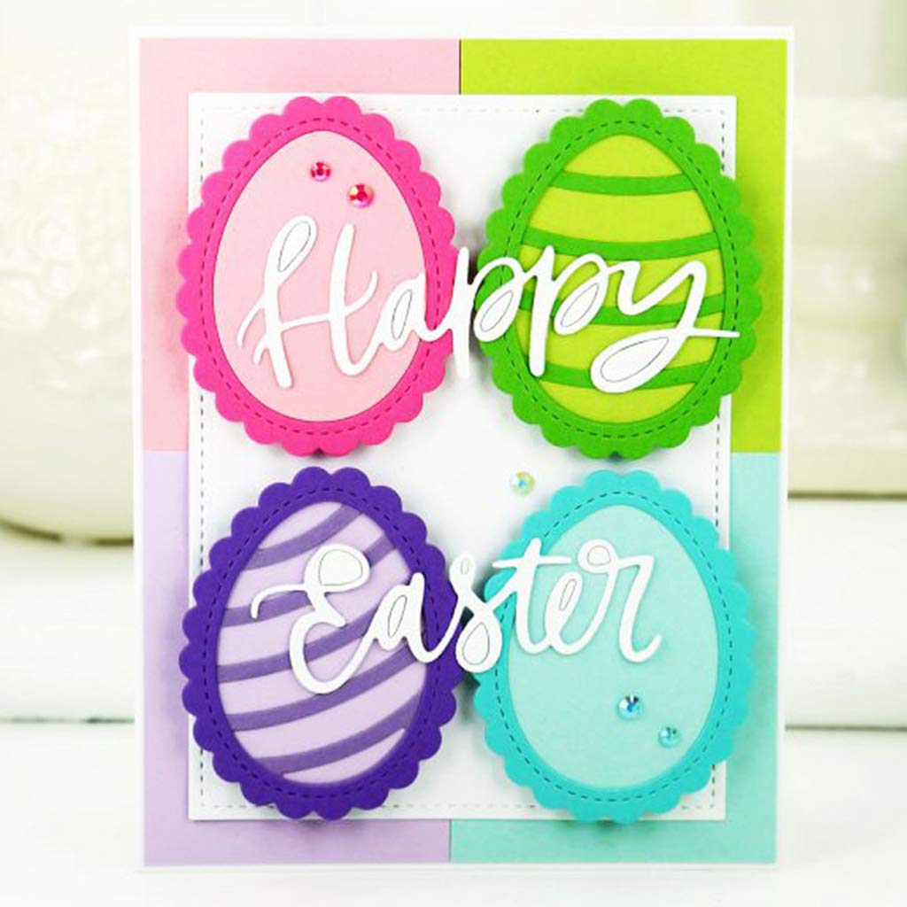 Set Di 4 Fustelle Metalliche Per Goffratura A Forma Di Uovo Di Pasqua – Acciaio Al Carbonio Per Scrapbooking E Biglietti Fai Da Te - 2