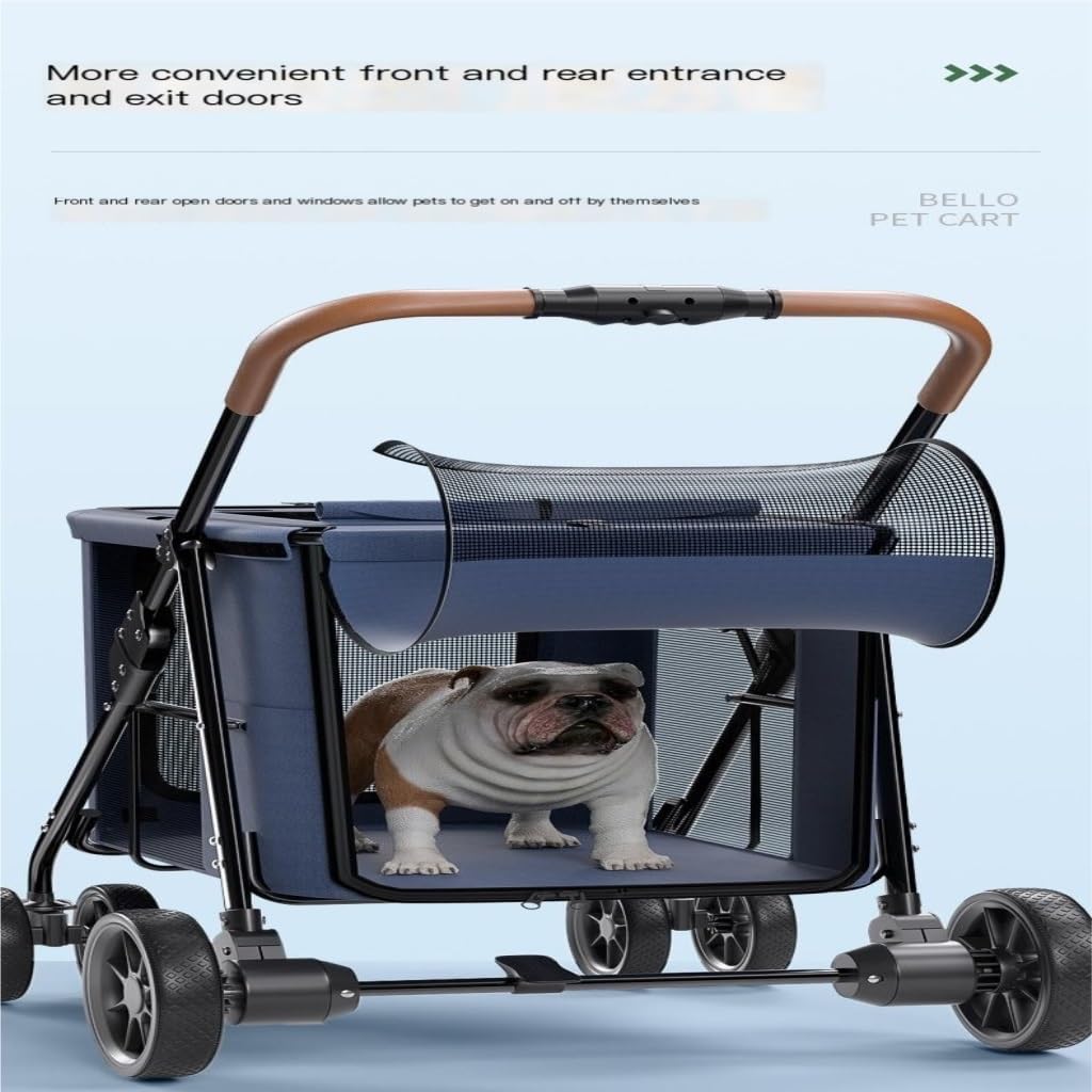 Pet Strollers Pet Stroller Dog Dog Cat Stroller Folding Outdoor Travel Portable Pet Stroller Dog Walking Cart Cat Cage Cart Pet Stroller Medium(Black)