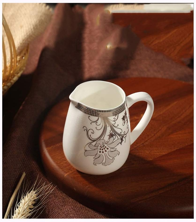 Gravy Boats White Elegant Household Ceramic Jar Can Be Used For Juice, Milk Sauce And Jam Tableware Sets (Color : E)