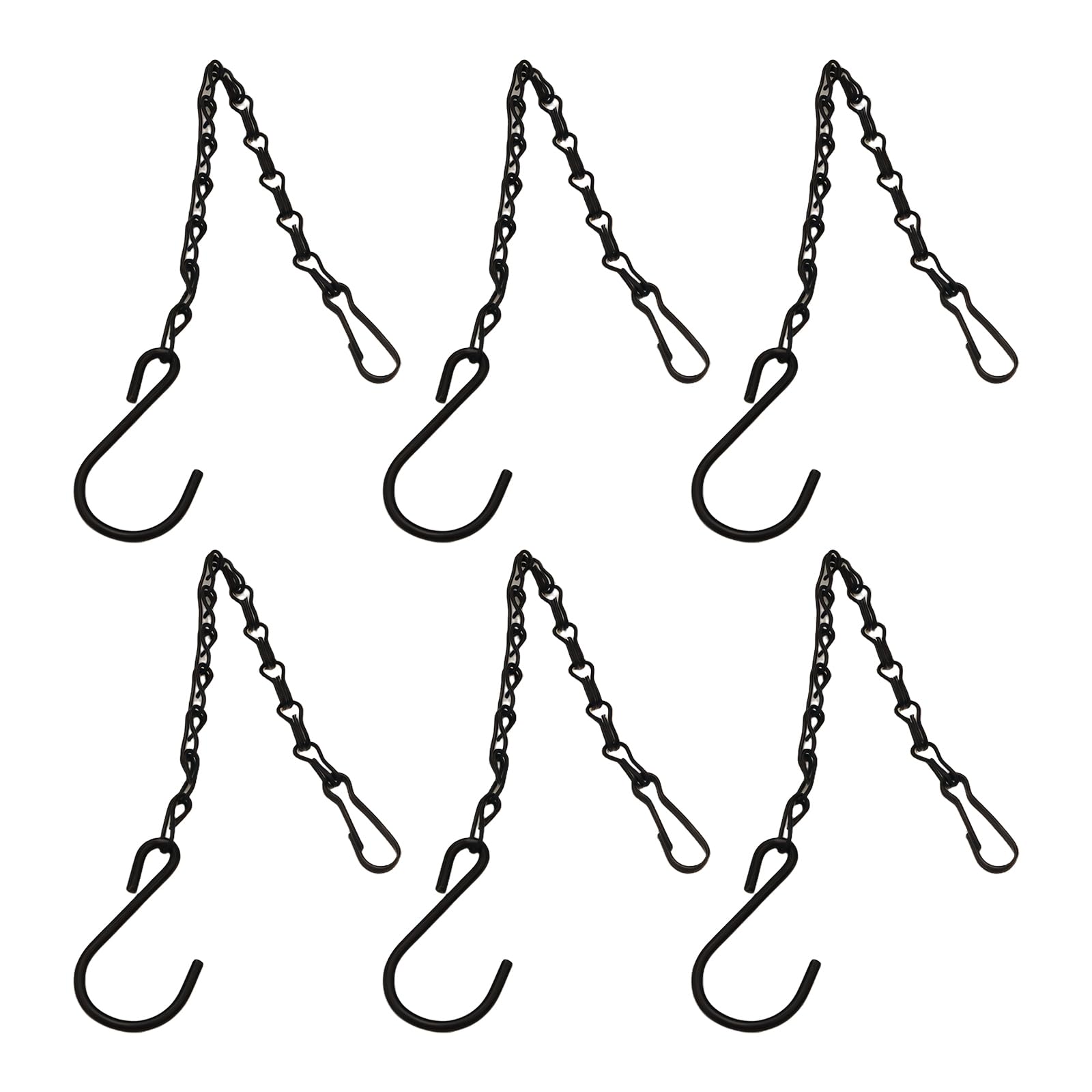 6Pcs Hanging Basket Chains Windchime Hanging Hook Iron Plant Basket Chain Hook Garden Plant Hangers Flower Pots Chain