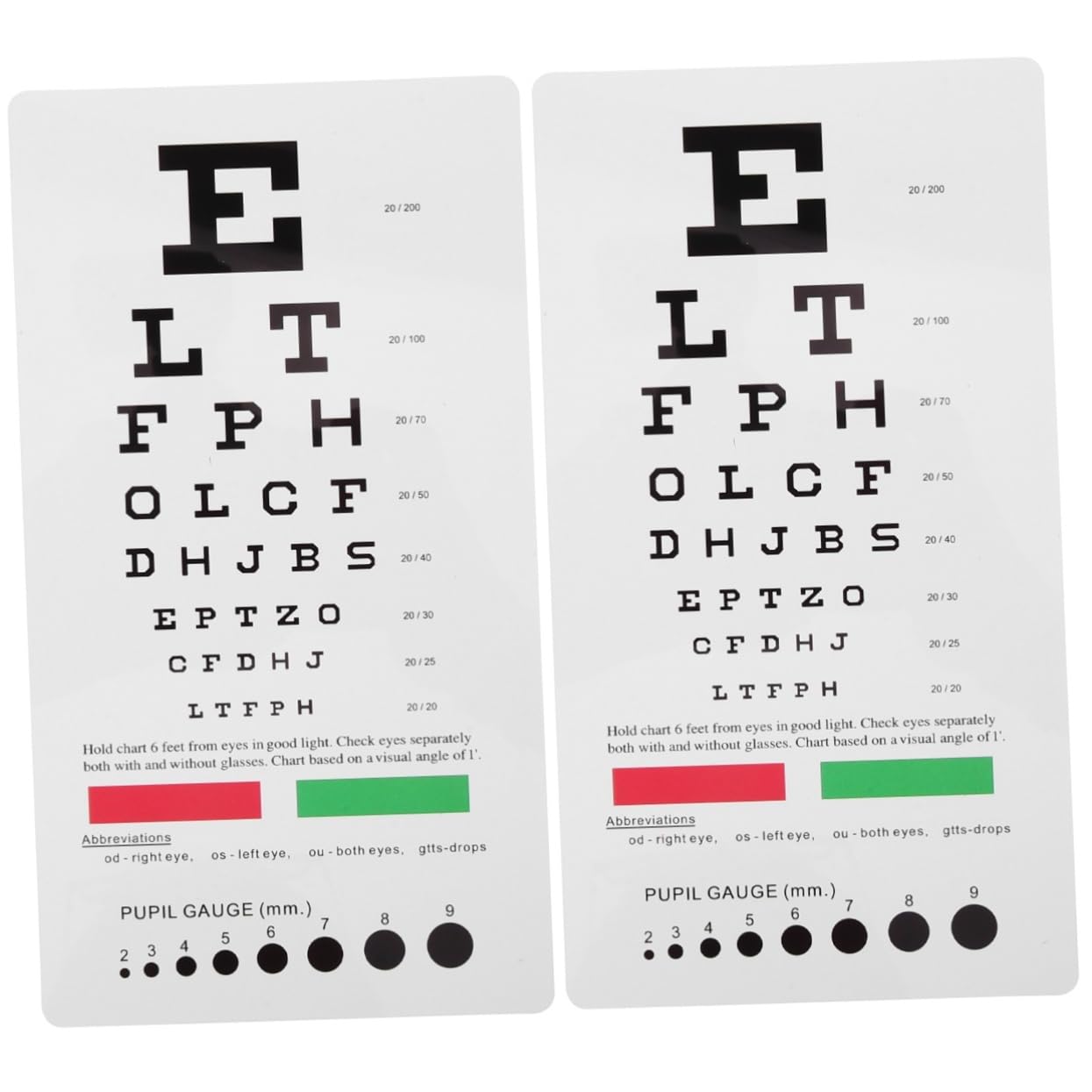 SOLUSTRE Pcs Accurate Vision Testing Wall or Pocket Eye Chart Snellen and Visual Chart for Home School