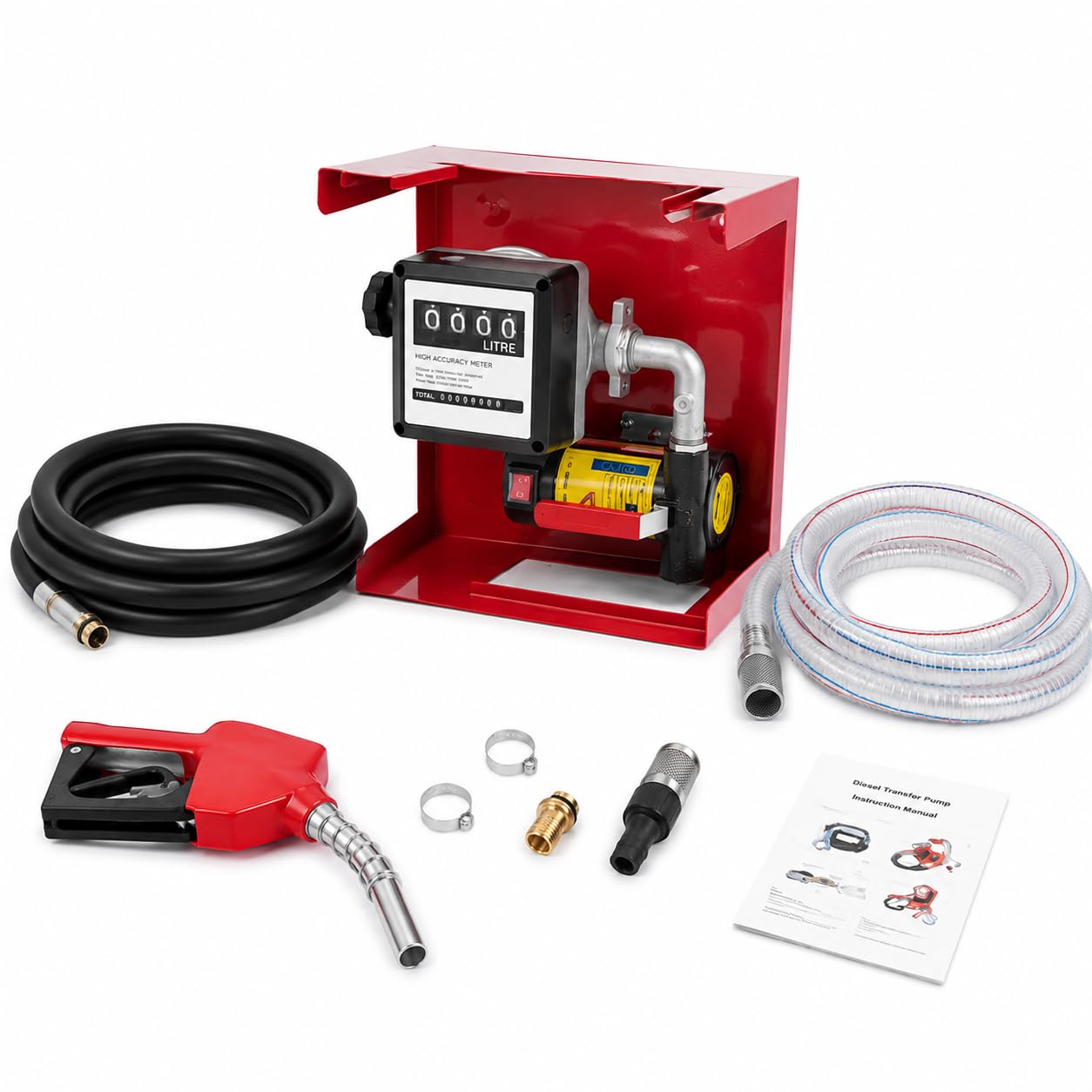 50 l/min Bomba Trasvase Gasoil 200W Bomba Diesel Autocebante, 2800 RPM Bombas de Combustible para Coche, Bomba de Gasoil con Manguera