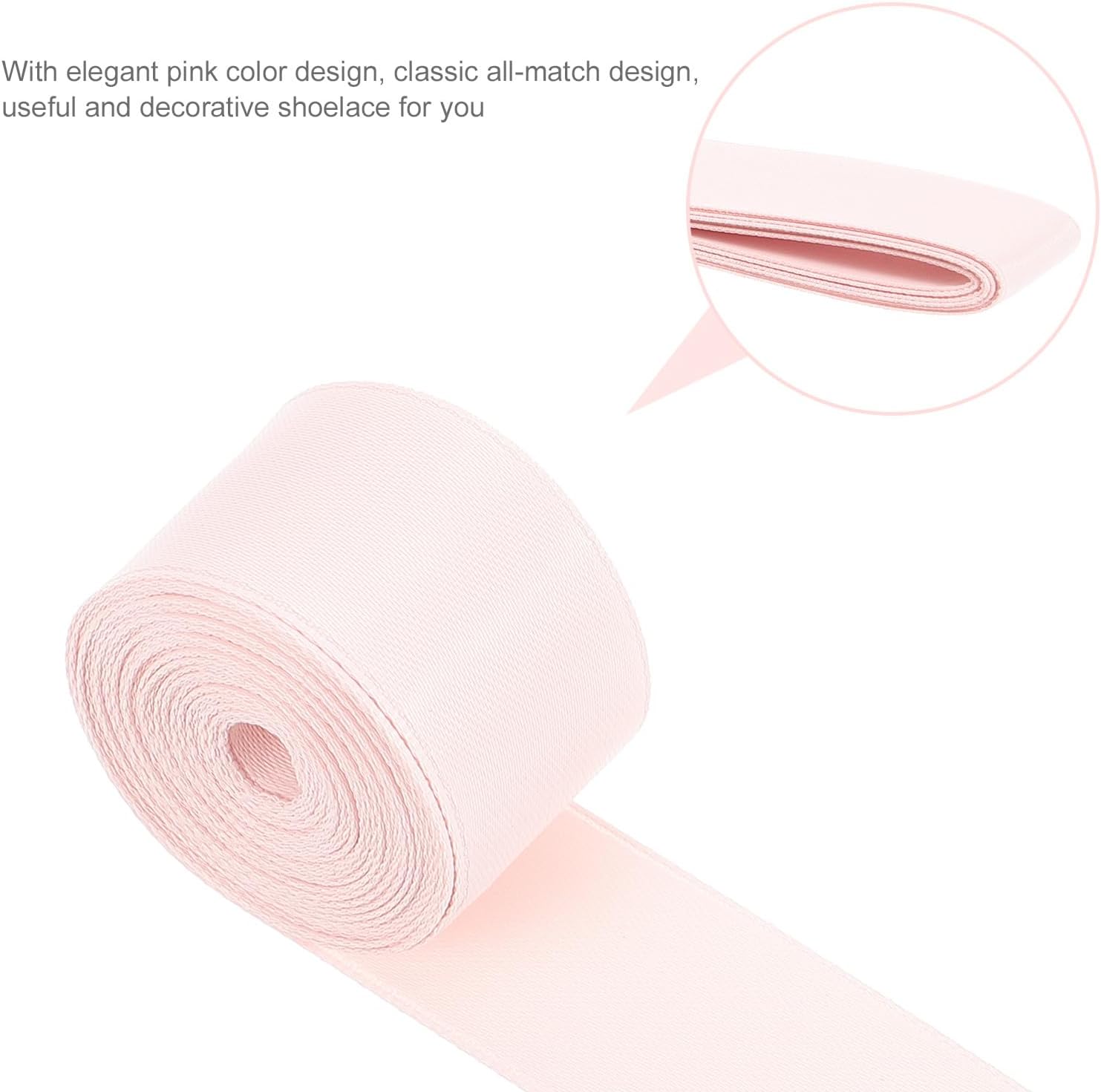 Pink Satin Ballet Shoe Ribbon 20mm Wide 2.5m Roll for Pointe Shoes Dance Accessories Women’s Ballet Equipment