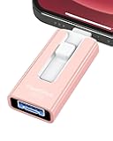 256GB USB Flash Drive for Phone and Pad, High Speed External USB Thumb Drives - Photo Storage Memory Stick for Save More Photos and Videos (Pink, 256GB)