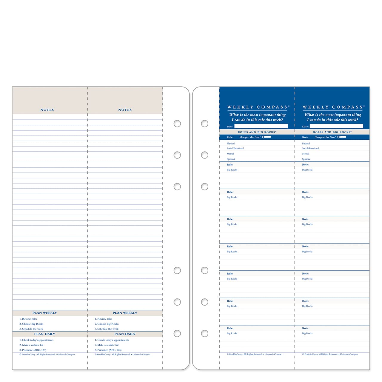 Amazon.com : FranklinCovey - Weekly Compass Cards - Important