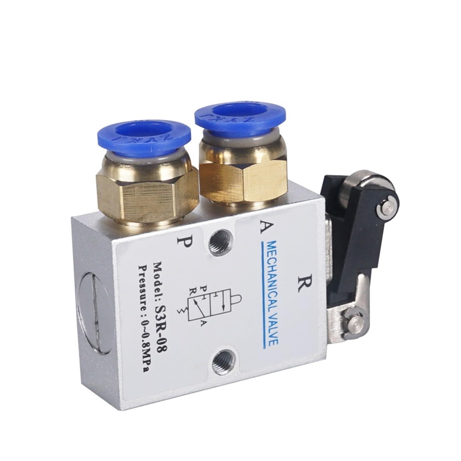 SBSSYVLMV 1 Piece Mechanical Valve S3R-M5 Roller Lever with M5 BSP inch 3 Way 2 Position(S3r-m5 Pc12-m5)