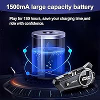 Vista 6 de Altavoces e intercomunicador Bluetooth para casco - Sistema de comunicación de cancelación de ruido para 2 jinetes para motocicleta, esquí, ciclismo