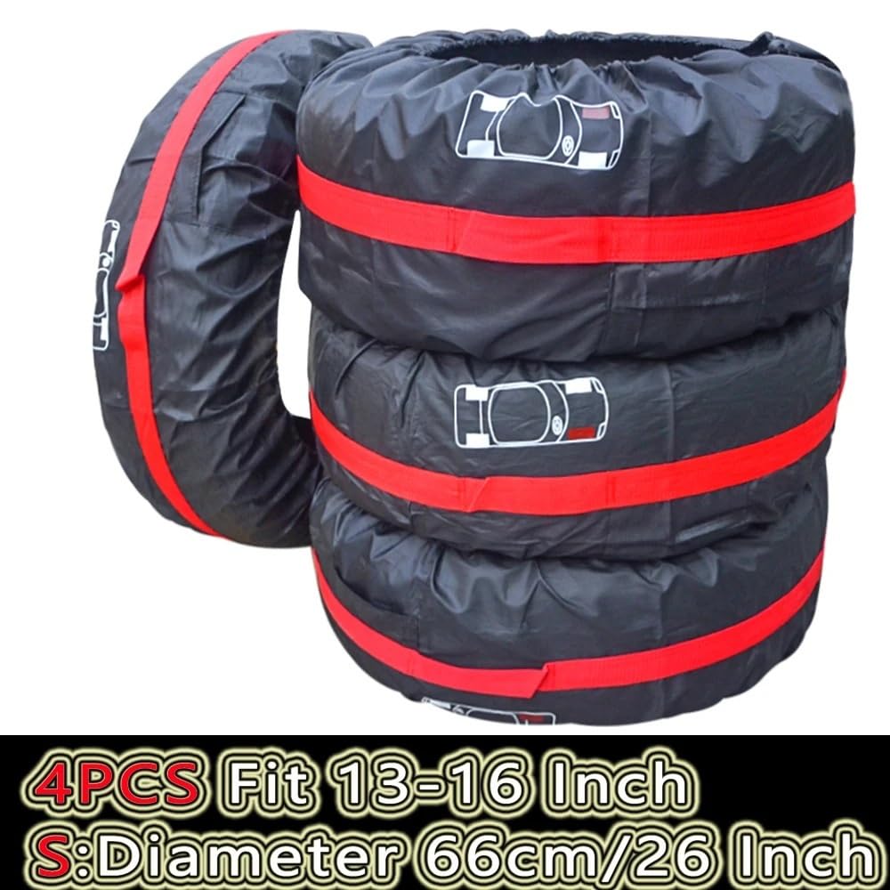 Reifenschutzhülle 4 Teile/los Auto Ersatz Reifen Abdeckung Auto Rad Reifen Lagerung Taschen Staubdichte Schutzhülle Reifentaschen(T0015 4pcs 13-16inch)
