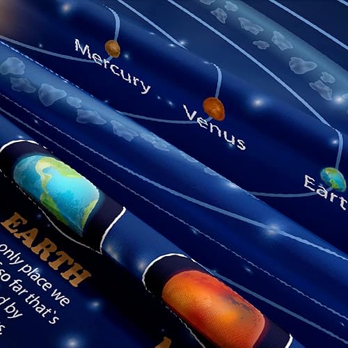 Miniatura 6 de Tapiz del Sistema Solar para Dormitorio de Niños Varones, Espacio Exterior Galaxia Póster Educativo de Fiesta Tapices Decoraciones Arte de Pared