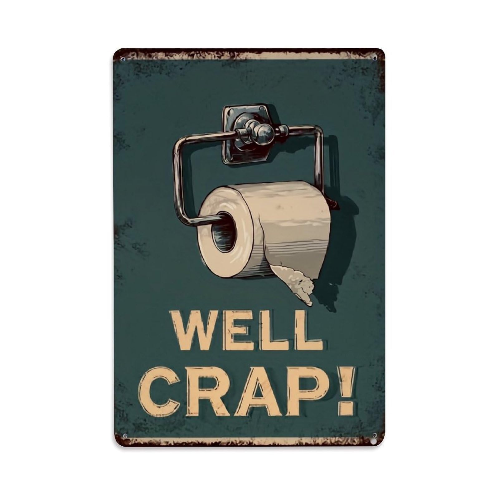Toilet Paper Holder Sign Retro Metal Tin Sign, Vintage Decor Art Poster for Bar, Home, Man Cave, Kitchen, Laundry Room Gift 8x12Inch