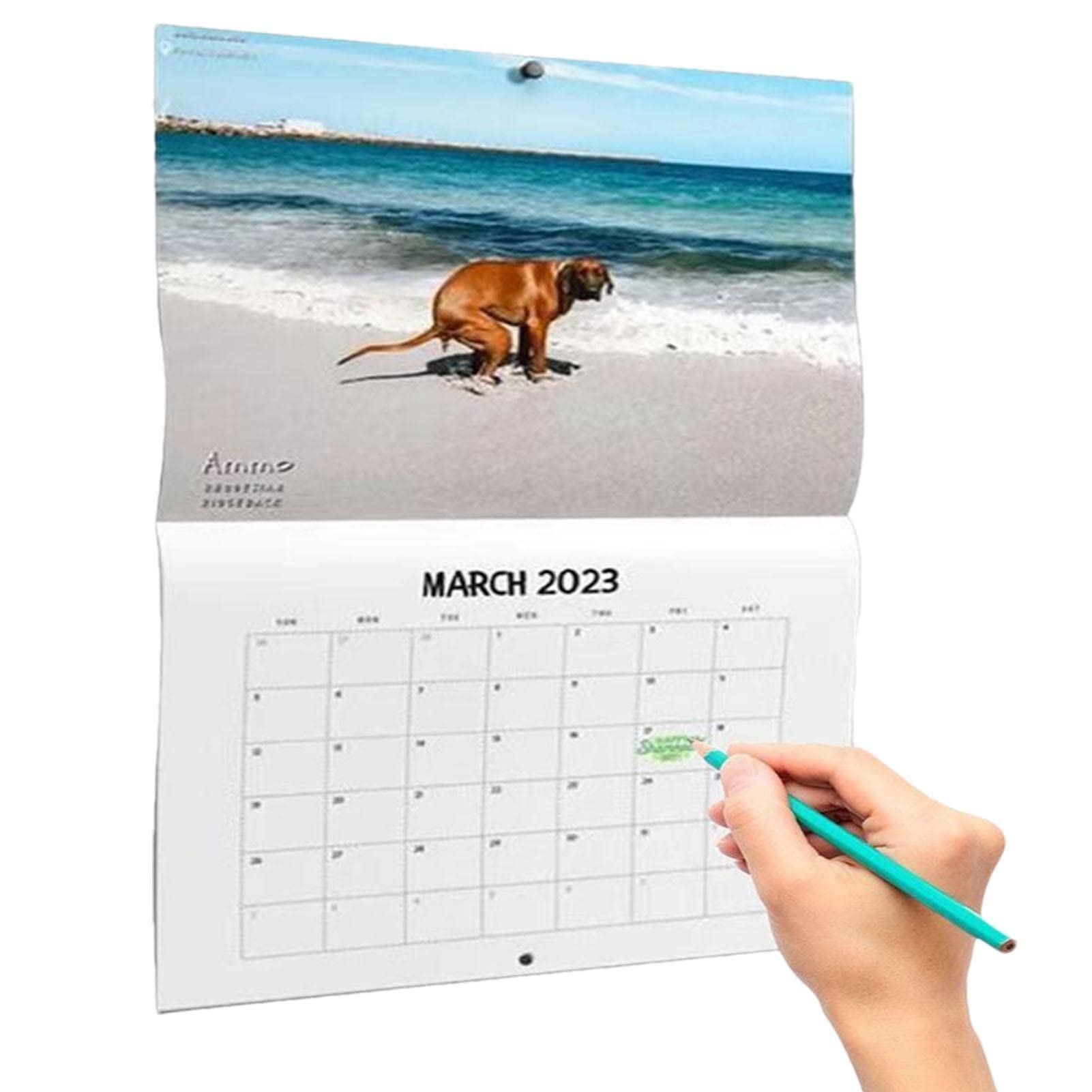 VENTDOUCE Dog Calendar | 2023 Monthly Wall Calendar Gag - 8.27 X 5.83in Wall And Desk Calendar With Monthly Views, Holiday Reminder For Better Time Organizer
