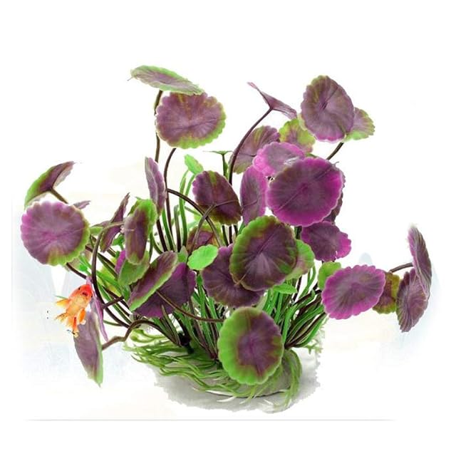 VOANZO Paquete de 5 plantas artificiales para acuario, tamaño pequeño, decoración del hogar, plástico