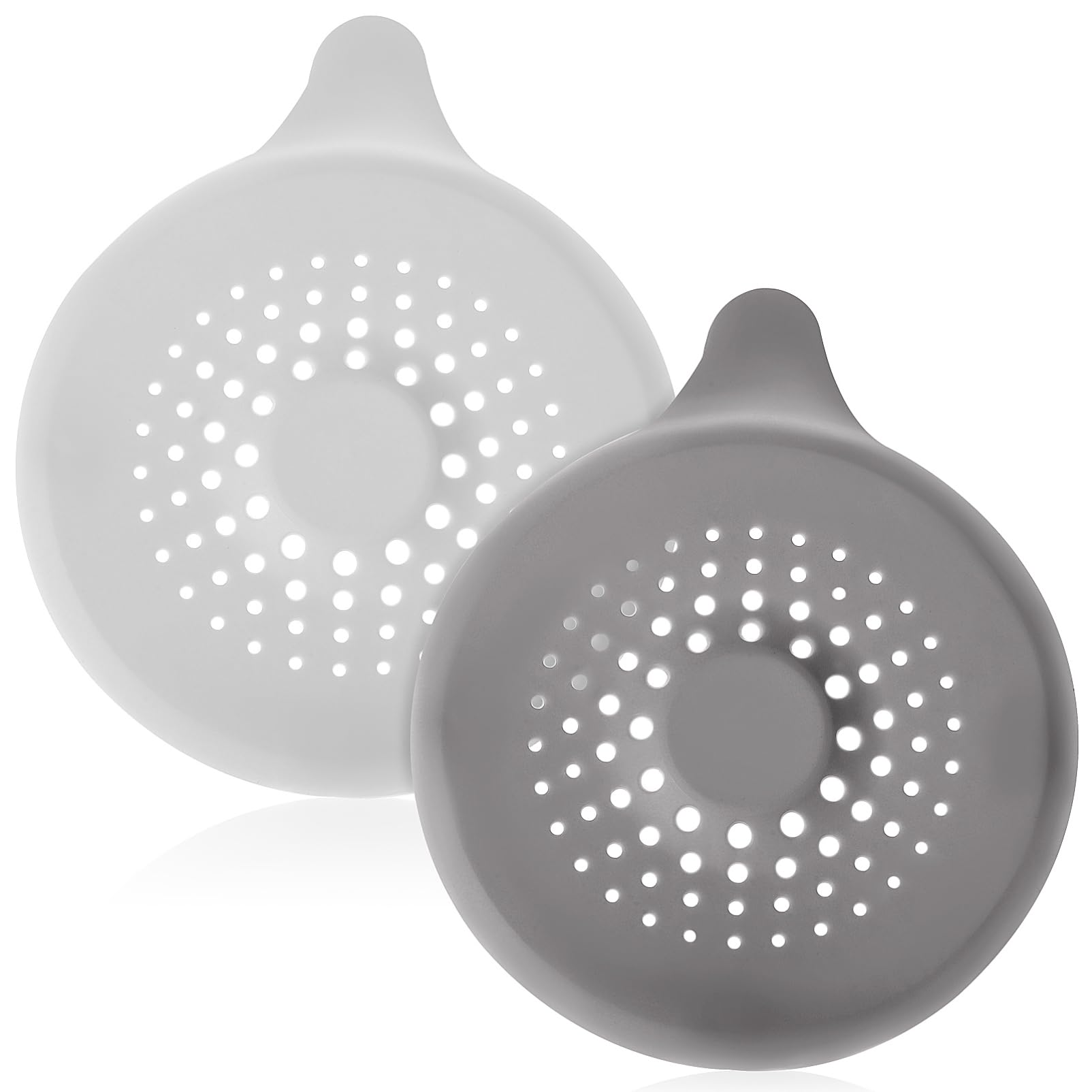 Mipcase 2Pcs Shower Hair Catchers with Dual Handles Durable Tpe Drain Covers for Sinks Bathtubs Simple Design Easy to Clean Prevents Clogs From Hair and Debris