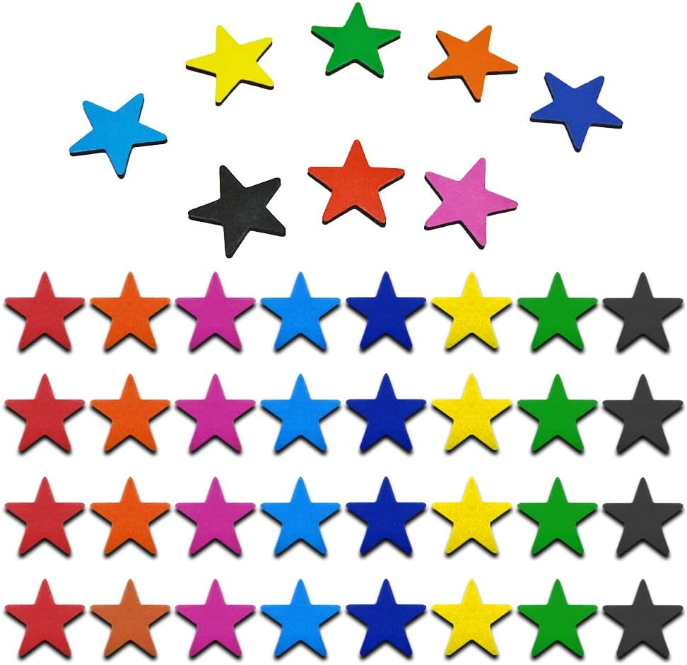 Rebanky 40Pcs Fridge Colourful Stars Cute for Whiteboards,School,Office