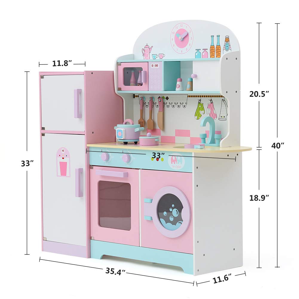 Tribesigns Kids Play Kitchen with Fridge, Large Children's Role Play