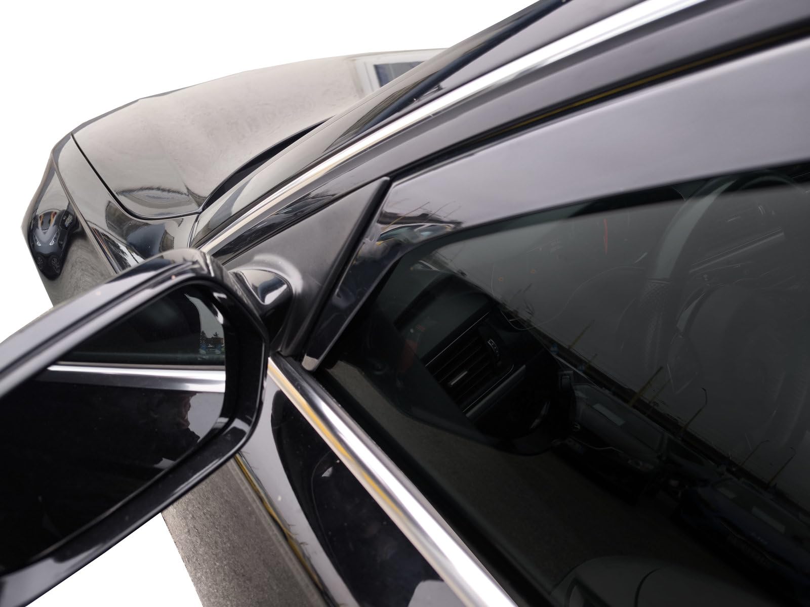 J&J AUTOMOTIVE GP Windabweiser passend für Audi A6 C7 Limousine 2011-2018 4tlg, Vorne und Hinten Regenabweiser Passform Getönt Schwarz